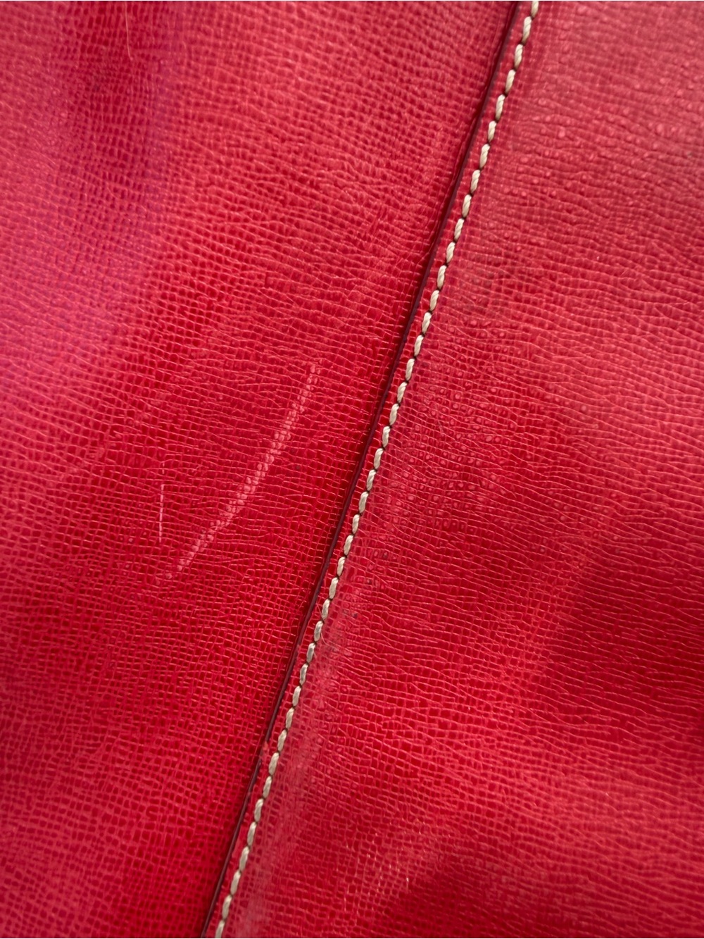 Vintage Ann Taylor Red Leather Duffle Bag Weekender CarryOn Travel Luggage AS IS - Picture 7 of 16